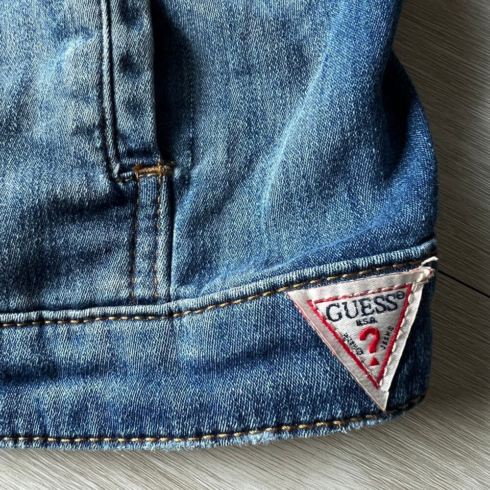 Guess Jeans Cropped Denim Jacket Womens Medium Fits Small - Picture 8 of 11